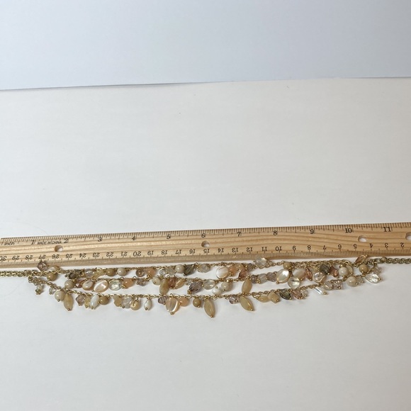 Talbots Multi Tier Beaded Gold Tone Necklace - Picture 8 of 14